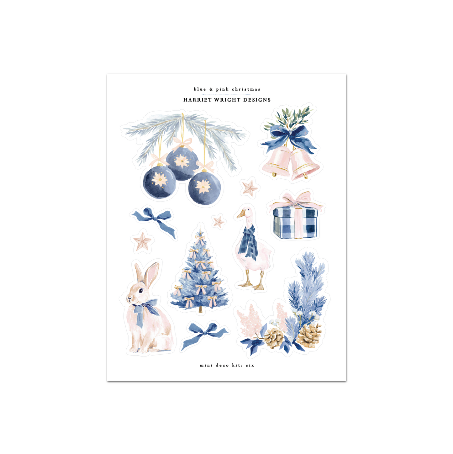Blue & Pink Christmas | Mini Decorative Kit