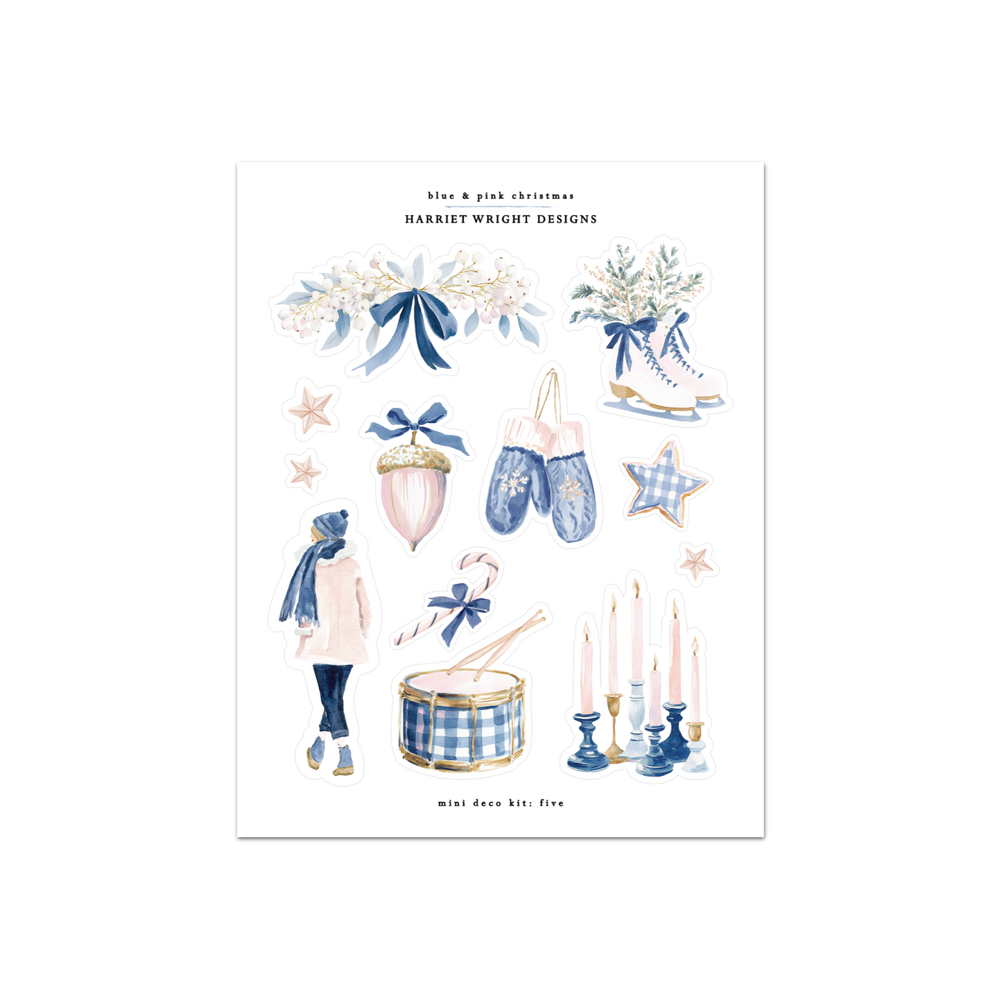 Blue & Pink Christmas | Mini Decorative Kit
