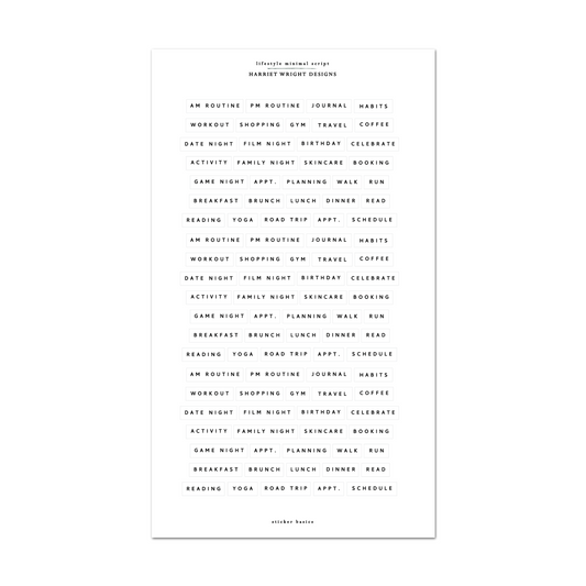 Lifestyle Minimal Script | Sticker Basics