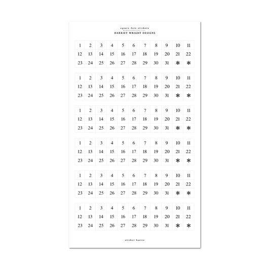 Square Date Stickers | Sticker Basics