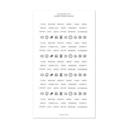 Work Minimal Script | Sticker Basics