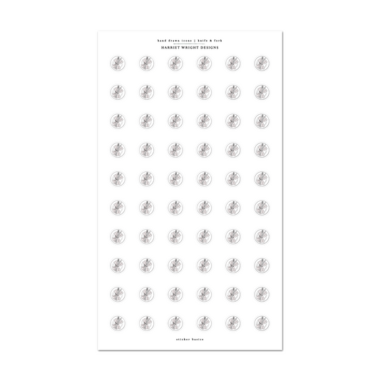 Hand Drawn Items - Knife & Fork | Sticker Basics