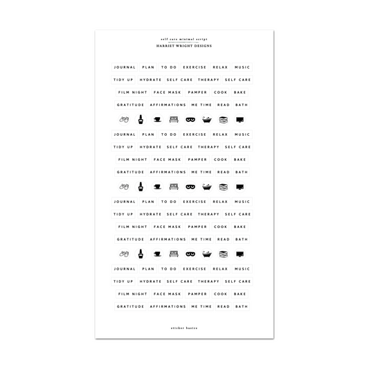 Self Care Minimal Script | Sticker Basics