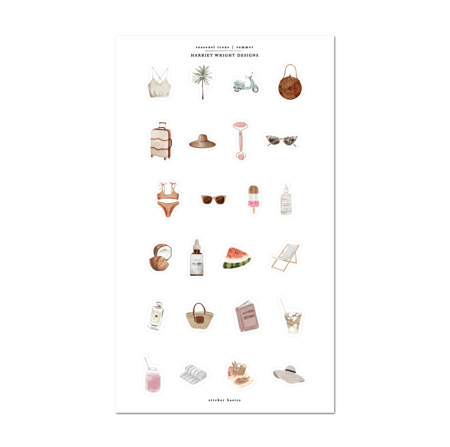 Summer Seasonal Icons | Sticker Basics