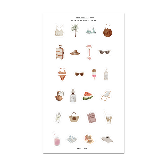 Summer Seasonal Icons | Sticker Basics
