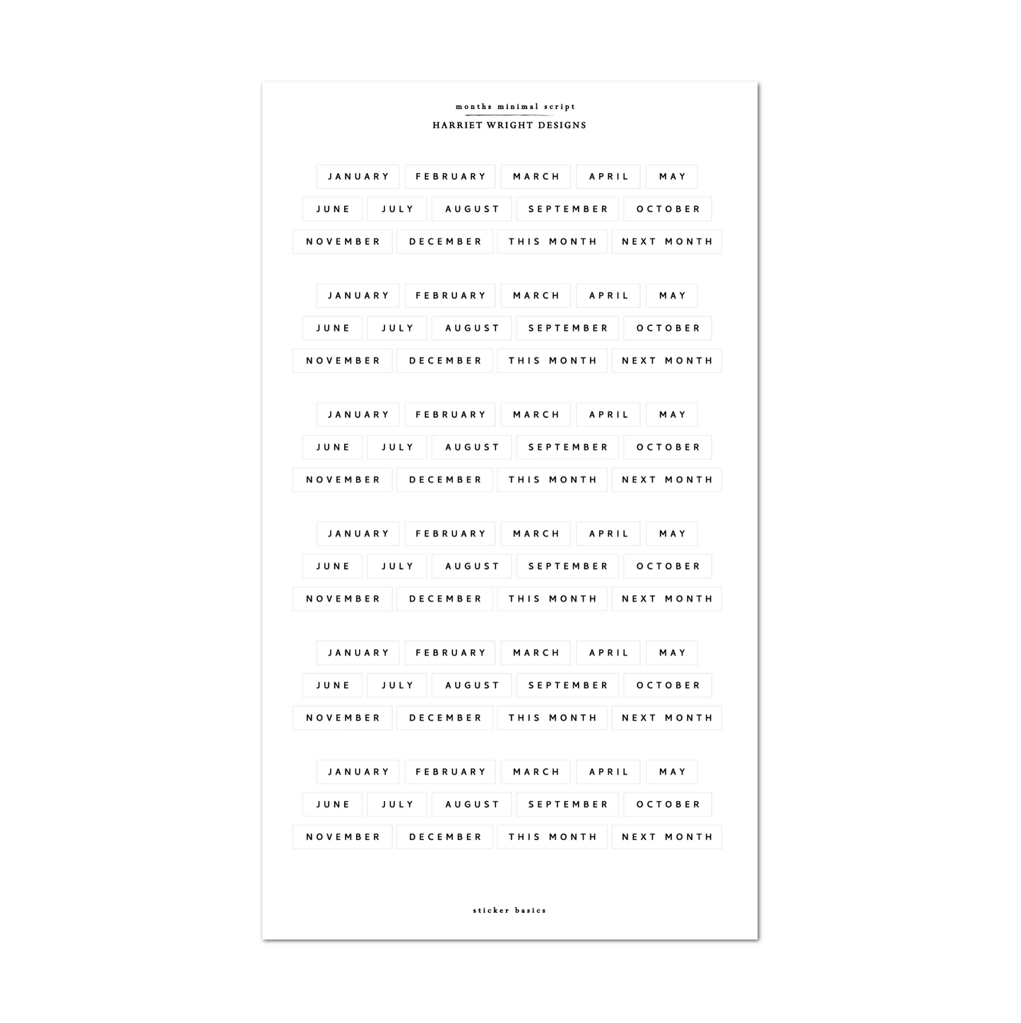 Work Minimal Sampler | Sticker Basics