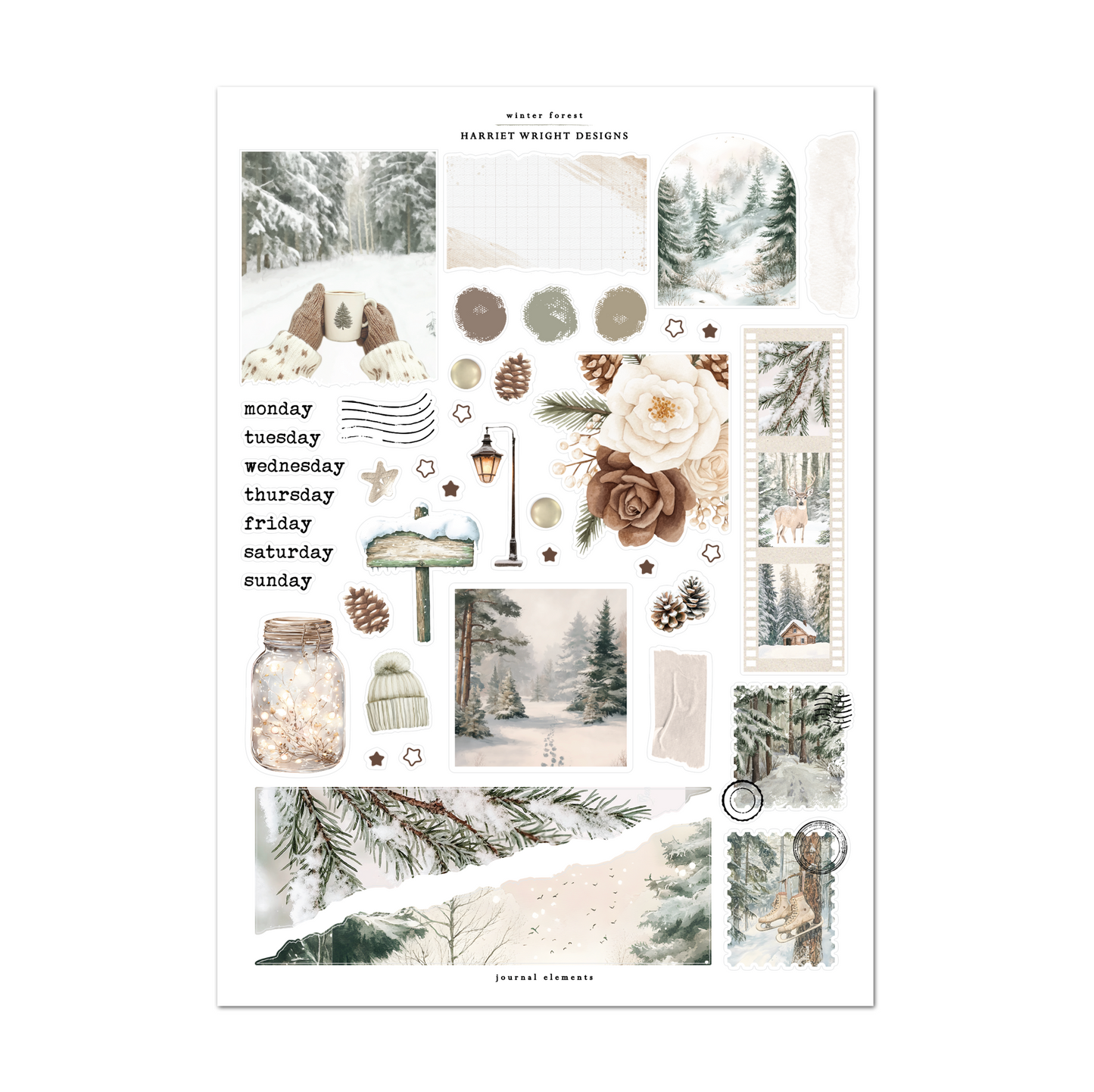Winter Forest | Journal Elements