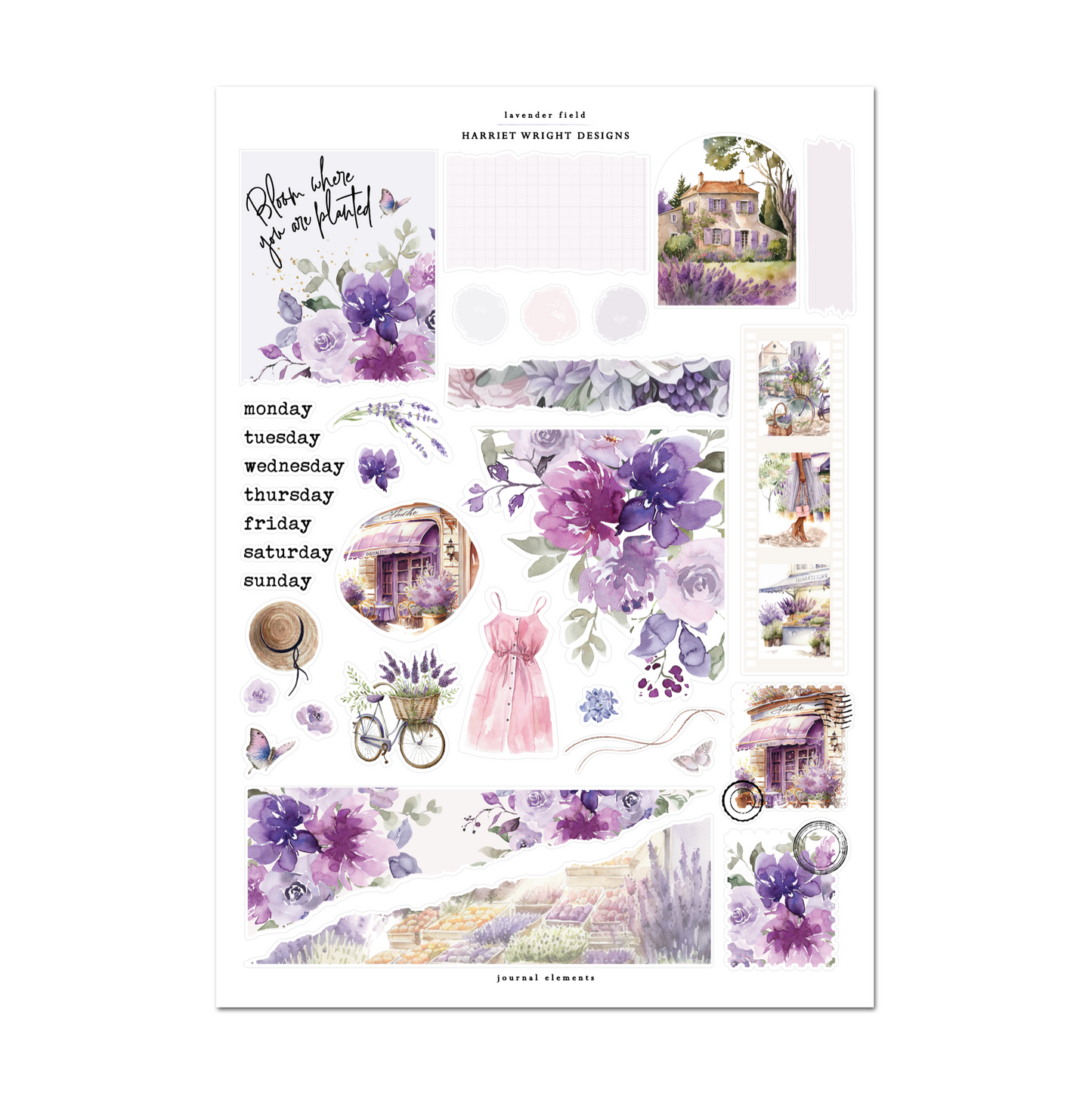 Lavender Field | Journal Elements