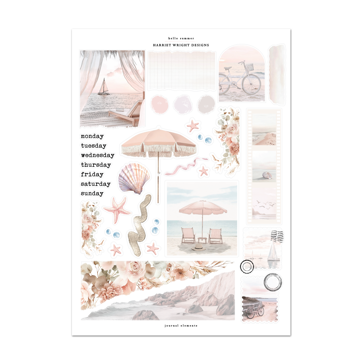 Hello Summer | Journal Elements