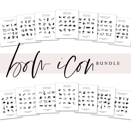 Bow Icon Sampler BUNDLE || 14 Sheets (224 Icons)