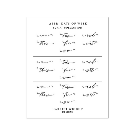 Abbreviated Days of the Week || Script Collection